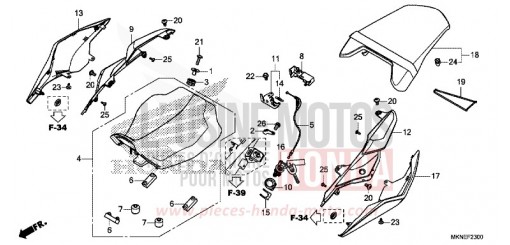 SIEGE/CAPOT ARRIERE CBR650RAK de 2019